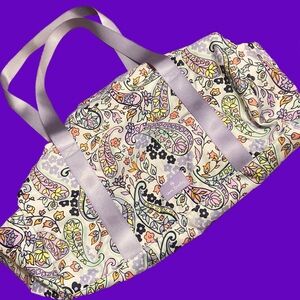 Vera Bradley Purple duffel Bag with Paisley and floral Design like new condition
